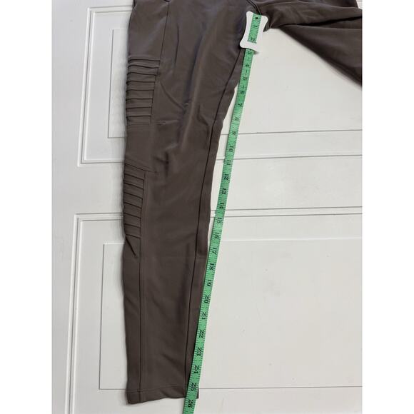 Athleta Delancey Zip Ankle Moto Tight Leggings Pants Taupe Brown Size Medium M - Picture 4 of 8